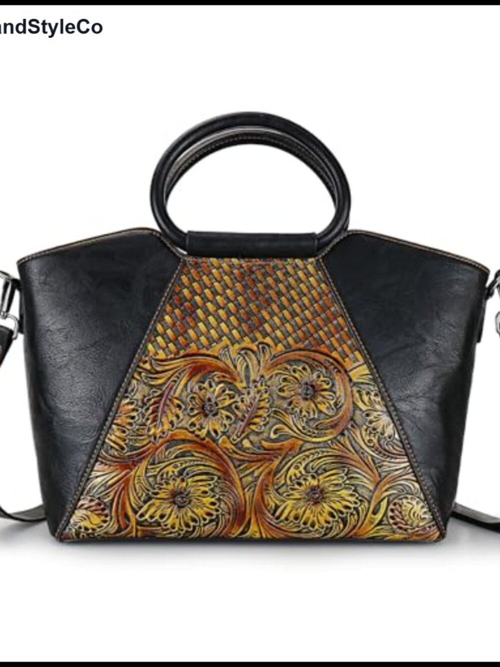 Vegan Leather Satchel Crossbody Bag Embossed Top Handle Medium Tote Shoulder Bag